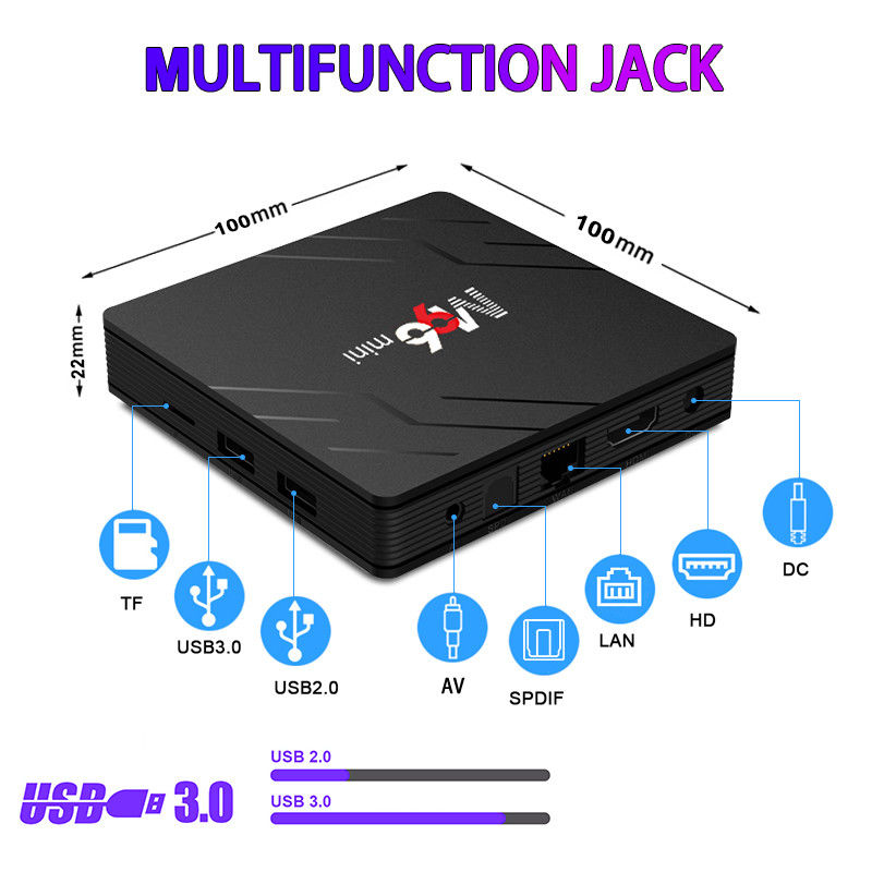 5G BT5.0WIFI6 एंड्रॉयड 13.0 टीवी बॉक्स M96 मिनी 4GB DDR4 रैम 2.4G