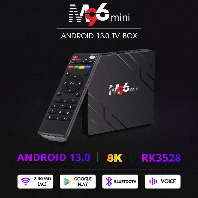 BT5.0WIFI6 एंड्रॉयड 13.0 टीवी बॉक्स M96 मिनी 4GB DDR4 रैम 2.4G 5G
