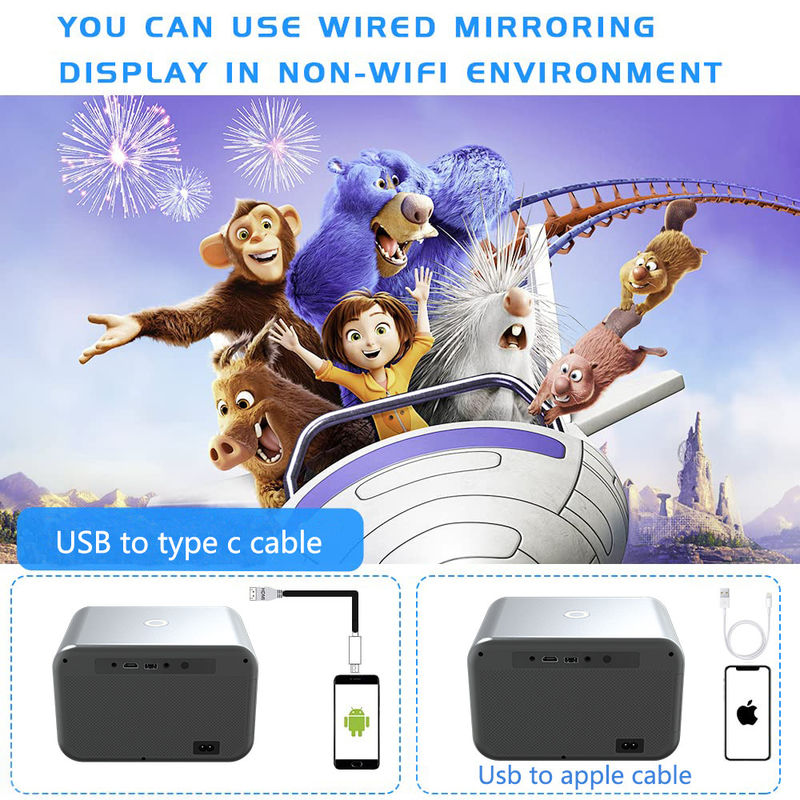 AC100-240V, 50/60Hz एंड्रॉयड 9.0 नया उत्पाद इलेक्ट्रिक फोकस एलईडी + एलसीडी एचडीएमआई प्रोजेक्टर 200 लुमेन